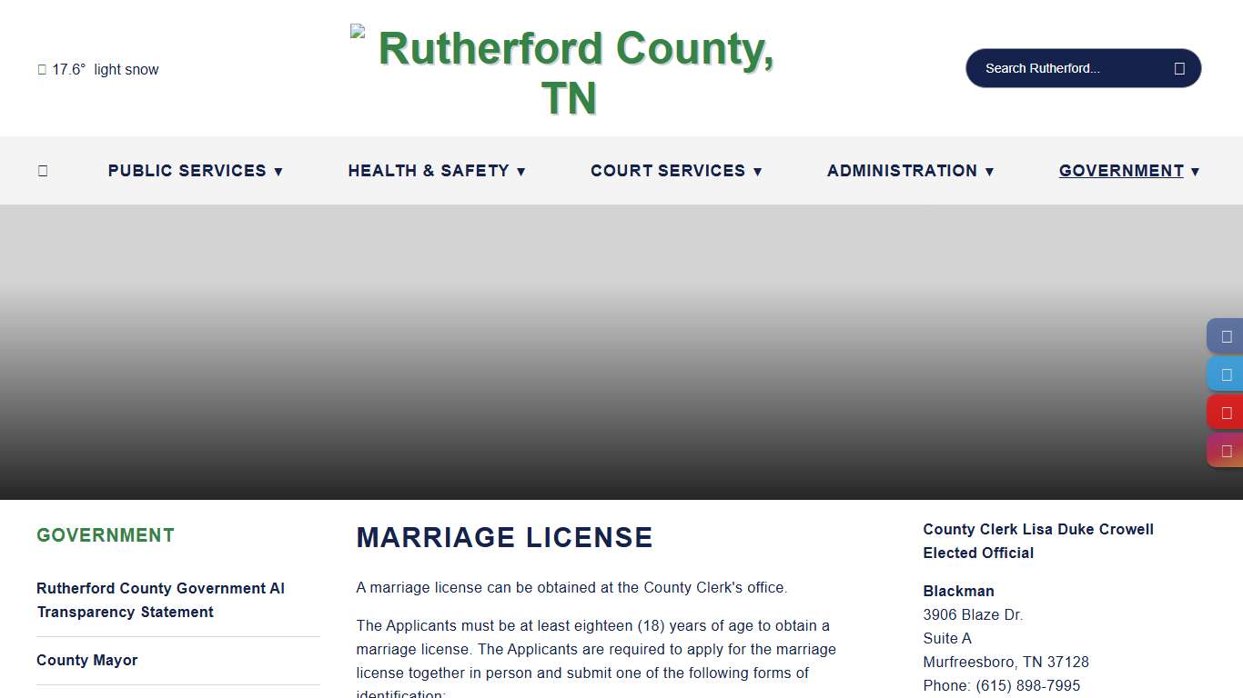 Marriage Licenses - Rutherford County, TN